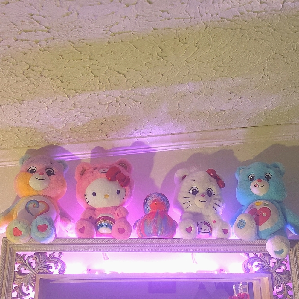 Care bears and paint splatter rubber duck large